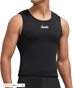 メンズ アンダーウェア サイクルジャージ 裏起毛 サイクリング インナーウェア 无袖 保温 弾力 吸汗 サイクルウェア(ブラック(袖なし), XL)