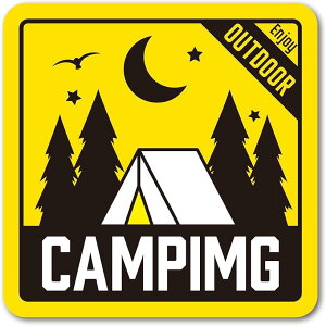 CAMPING �L�����v�X�e�b�J�[ �A�E�g�h�A�p�X�e�b�J�[ �V�[�� W90mmxH90mm �ԗp �o�C�N�p ���O �h��