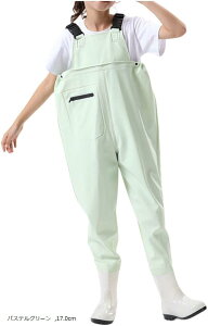 子供用 ウェーダー チェストハイウェーダー キッズ 胴付き長靴 男女兼用 可愛い ショルダーベルト 防水 怪我防止 釣り用スーツ 水遊び サロペット(パステルグリーン, 17.0cm)
