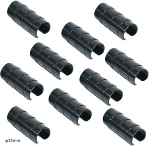 AllBright ハウスパッカー ビニールハウス 10個入 温室用パッカー 固定 留め具 フィルム ネット ガーデニング 支柱 家庭菜園 農園(ブラック, φ32mm)