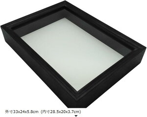 【楽天ランキング1位入賞】標本箱 シーラケース 昆虫 小型 木製 MDF (ブラック, 33x24x5.8cm)