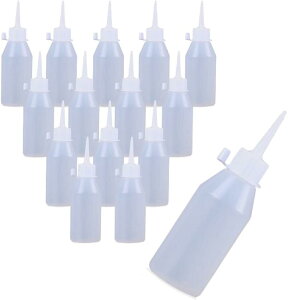 【楽天ランキング1位入賞】ドロッパーボトル スポイトボトル グルーボトル 滴瓶 液体 容器 塗料 工芸品 アート 接着剤 15個 セット 100ml (ホワイト)