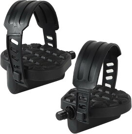 互換品AllBright エアロバイク ペダル エクササイズ フィットネス トレーニング スピンバイク 修理 交換 左右セット (ブラック, 幅 10 x 長さ 11 x 高さ 2cm)