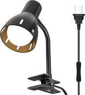 クリップランプ 360°回転可能テーブル E26 ランプホルダー LED 電球付き 屋内用 スイッチソケット付き …