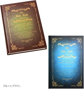 アンティーク ノート 魔導書 a5 おしゃれ 日記帳 2冊 (ブルーとブラウン)