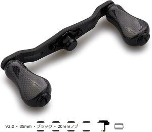 ���[�� �n���h�� �m�u ���� 1.5K �J�[�{�� �V�}�m SHIMANO �_�C�� DAIWA �A�u Abu �ʗp �x�C�g���[�� Gourd Series 1043 (V2.0 - 85mm - �u���b�N - 20mm�m�u)