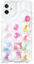 可愛いをとじこめよう。 ぽこぽこ スマホケース《SNSで話題》シャカシャカスマホケース かわいい おしゃれ おはじき シール デコる (クリア, iPhone12 / 12pro)