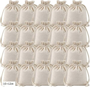 綿麻 巾着袋 布袋 ラッピング 小物入れ ミニ 20枚セット (10x12cm)