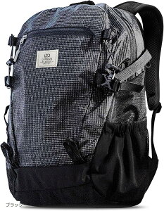 TeamOneDay 軽量・防水 リュックサック レディース 登山 旅行 キャンプ アウトドア 16インチPC対応スリーブ バックパック ClassicStyle 母の日 ギフトに最適 (ブラック, ミディアム)