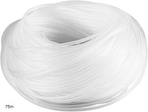 【楽天ランキング1位入賞】良品ラボ シリコンチューブ エアチューブ ソフト アクアリウム 酸素 水槽用 ポンプ エアレーション 内径 4mm 外径 6mm (半透明, 75m)