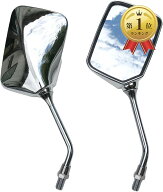 【楽天ランキング1位入賞】バイク ミラー 10mm 左右セット スクエア 旧車 カスタム サイド 汎用 ジョーカ…