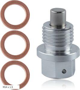 互換品 マグネット式オイルドレンプラグ 磁気オイルドレンプラグ 強力 ドレンボルト M14 x 1.5mm オイルドレンボルト アルミニウム合金 エンジンオイル ドレンコック 汎用 エンジンオイルパン