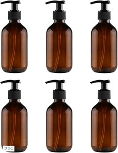 シャンプー ボトル 詰め替え 容器 6本セット ディスペンサー 遮光 500ml(ブラウン, 500ml)