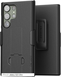 Encased Galaxy S23 Ultra 2023 �X���� �P�[�X DuraClip �V���[�Y �x���g�N���b�v �z���X�^�[ �t�� eco�p�b�P�[�W HC310 (�u���b�N, Galaxy S23 Ultra)