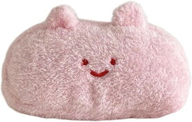 ペンケース 筆箱 可愛い もこもこ 韓国 キャラクター ユニーク おしゃれ かわいい 文房具 化粧品 収納 (ピンク)