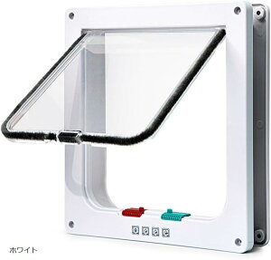 猫 ドア 出入り自由 取付カンタン 冷暖房効果アップ ペットドア 通りやすい 後付け可能 (ホワイト, ワンサイズ)