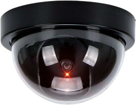 防犯カメラ ダミーカメラ ドーム型 屋外 LED 光る 自宅 オフィス 店舗 監視 セキュリティ グッズ 電池式