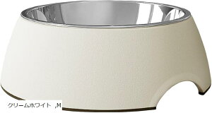 フードボウル 犬 ステンレス 食器 メラミン えさ皿 水入れ 滑り止め 小型犬 猫 ペット 取り外し可能 餌入れ(クリームホワイト, M)