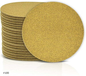 サンディングペーパー サンドペーパー 100枚 粒度 穴なし マジック式 紙やすり φ152mm セット 研磨 サンダー用 丸型 ディスク エアーサンダー丸パッド 木工用 吸じんランダムアクションサンダ