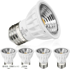 5.5W LED�d�� �����F6000K E26�����n���Q���d��50-60W�`����LED�X�|�b�g���C�g ���F��Ra95 ������JDR50�̑�֕i����d��5.5W �񒲌� �L�z���^�C�v90�x (�����F�i5�Z�b�g�j, 2)E26)