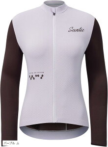 レディース サイクルジャージ 長袖 裏起毛 ウィンドブレーカー サイクリングジャケット ロードバイク サイクリングジャージ 防風 保温 (パープル, L)