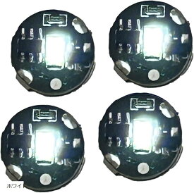 ワイヤレス LED ライト 点灯 点滅 超小型 マグネットスイッチ (ホワイト, 直径9.5mm x 厚さ5mm)