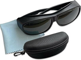 【楽天ランキング1位入賞】脱毛専用サングラス ケース付き軽量 遮光サングラス 3Dカーブ設計 光ブロック 保護メガネ (ブラック)