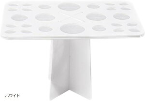 メイクブラシスタンド 化粧ブラシ 乾かす 乾燥 収納スタンド 立てる 化粧筆立て (ホワイト)