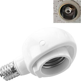 【楽天ランキング1位入賞】E17＞E26 LED電球専用 口金変換アダプター ソケットは向きが調整できて便利です (白い 1個)