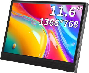 11.6CoCj^[IPS^fBXvC 1366x768 hῌ ^ yUSB Type-C HDMITuj^[ Xs[J[Rasp PI5 /PC/MacȂǑΉ|[^ufBXvC(ubN, 11.6)
