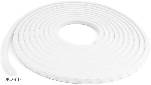 隙間テープ モヘア 網戸 ドア すきま風防止 全長5m (ホワイト)