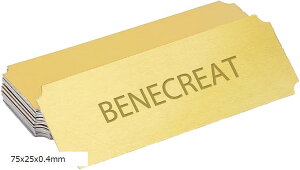 50枚 アルミ札 アルミシート ゴールド 長方形 ネームタグ レーザー彫刻 ネームプレート 保護フィルム付き 無地アルミ札 刻印 迷子札 猫犬首輪用 IDタグ 名入れ DIY工芸品 (ゴールド, 75x25x0.4mm)