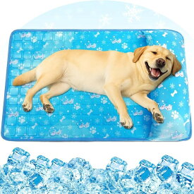 最新 ペット ひんやりマット 犬 猫 冷却マット ペット用 クールマット 涼しい 熱中症 熱さ対策 接触冷感 防水 耐噛み 丸型 冷感シート 洗える 無害ジュル 中型 大型犬 ウサギ 対応 人間ペット兼用 (枕付き, L(55x80CM))