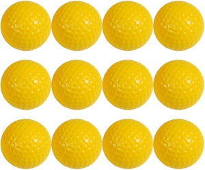 ゴルフ練習ボール インパクト スポンジボール アプローチ 練習用 室内練習 12個セット (イエロー)