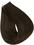 人毛 シールエクステ TAPE hair レミーエクステ カラー ウィッグ エクステンション 10本 (2#, 16inch 40cm)