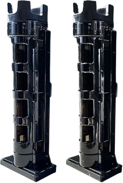 互換 ロッド ホルダー スタンド 2個 セット メイホウ ダイワ 釣り 竿 立て タックル ボックス (ブラック,  小型)