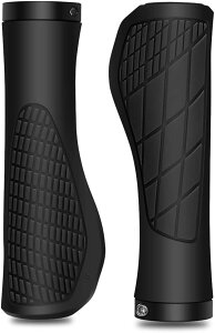 グリップ クロスバイク エルゴグリップ 自転車 人間工学ハンドルグリップ (ブラック, ワンサイズ)