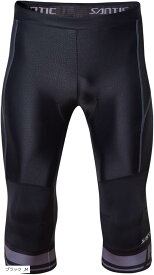 メンズ サイクルパンツ 七分丈 3Dクッション付き 春夏用 吸汗速乾 高弾性 通気性 自転車用 サイクルウェア サイクリングパンツ (ブラック, M)