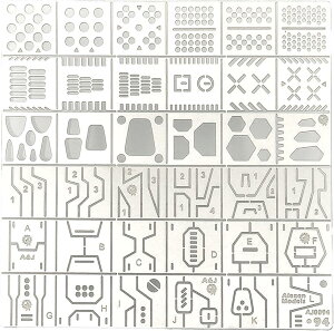 スジボリ ガイド ガンプラ エッチングガイド プラモデル ステンレス テンプレート 透明ケース入り タイプA (シルバー)