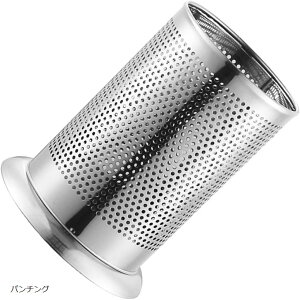 箸立て カトラリースタンド 卓上 水切り 丸型 穴付き 調理器具 業務用 キッチン 収納 お箸 フォーク スプーン おたま ステンレス製 (シルバー, パンチングタイプ)