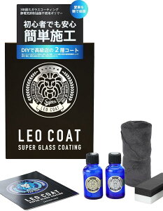 車用ガラスコーティング 日本製 親水+撥水の滑水2層コート 艶と光沢で高耐久保護 レオコート (車用2層, 車用2層)
