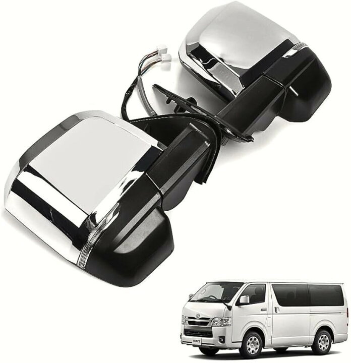 楽天市場】ハイエース200系 全型式対応 6型ルック ドアミラー クローム 