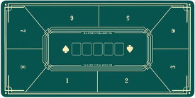 ポーカーマット 滑り止め 8人用 ポーカーテーブル プレイマット 樹脂マット ゴム 80cm (グリーン)