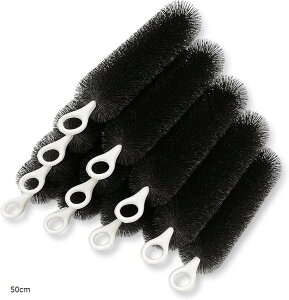 ロールフィルター 50本セット ブラック 濾過 ろ過 大型 水槽 ロールブラシ 池 錦鯉 汚れ除去 外部 ろ材 (50cm)