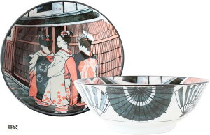 美濃焼 和陶器 ペア ラーメン 麺 どんぶり 丼 2個セット 日本製 KND20 舞妓 (ブラック///ホワイト, L)