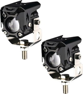 20W フォグランプ バイク 作業灯 ミニ長方形 2色切替 led作業灯 超高輝度 IP67防水 12V/24V汎用 2個セット (ブラック)
