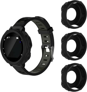 �݊��i Garmin ForeAthlete 235J �Ή� �V���R���ی�J�o�[ �K�[�~�� 230J 735XTJ 620J 630J ���^ �y�� �Y���Ȃ������� (�u���b�N, 3�Z�b�g)