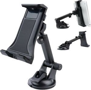 �^�u���b�g�z���_�[ �ԍڗp �z�Վ� iPad mini�Ή� �_�b�V���{�[�h �X�^���h �p�x�����\ ����~�߃A�[�� (�u���b�N)