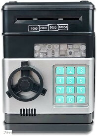 【楽天ランキング1位入賞】貯金箱 札 ダイヤルロック式 ATM 紙幣 電子 おもしろ (ブラック, ワンサイズ)