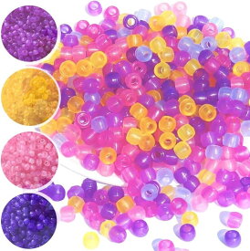 ビーズ 紫外線 色が変わる 紫外線チェッカー UVチェッカー 変色 太陽光 蓄光 4色 400個入り ブルー パープル ピンク オレンジ (マルチカラー)